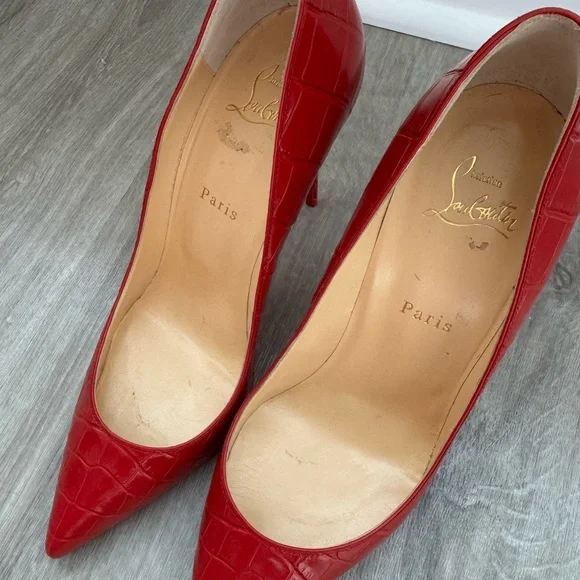 Christian Louboutin So Kate 120 Persan Pink Red Croc Ali Stiletto heel pump - Picture 2 of 5